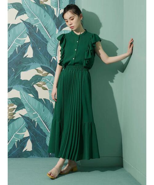 Green　Parks（グリーンパークス）の「・furry rate フリルショルダーブラウス（シャツ/ブラウス・レディース・グリーン/ベージュ/ブラック・FREE）」の14枚目の写真