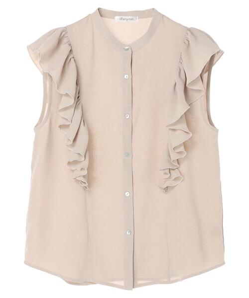 Green　Parks（グリーンパークス）の「・furry rate フリルショルダーブラウス（シャツ/ブラウス・レディース・グリーン/ベージュ/ブラック・FREE）」の18枚目の写真