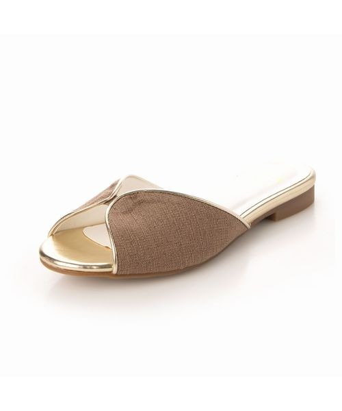 Fin（フィン）の「バタフライフラットミュール【低反発スポンジ入り】（サンダル・レディース・パープル/ブラウン/ベージュ/ブラック/ゴールド・S/L/LL/M）」の3枚目の写真