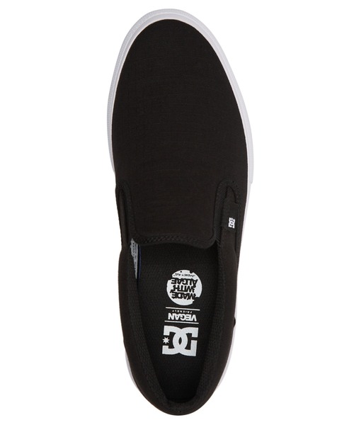 DC SHOES（ディーシーシューズ）の「MANUAL SLIP-ON TXSE/DCスリッポン（スリッポン・メンズ・ブラック×ホワイト・26.5cm/24cm/24.5cm/25.5cm/27.5cm/23.5cm/26cm/28cm/25cm/27cm/23cm）」の3枚目の写真