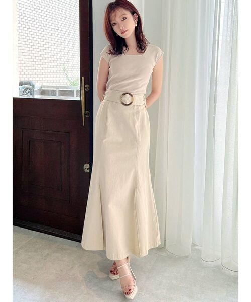 RESEXXY（リゼクシー）の「スクエアニットトップス（ニット/セーター・レディース・オフホワイト/ブラック/ピンク/ベージュ・FREE）」の15枚目の写真