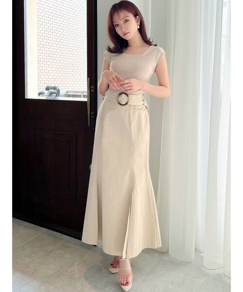 RESEXXY（リゼクシー）の「スクエアニットトップス（ニット/セーター・レディース・オフホワイト/ブラック/ピンク/ベージュ・FREE）」の12枚目の写真