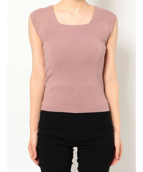 RESEXXY（リゼクシー）の「スクエアニットトップス（ニット/セーター・レディース・オフホワイト/ブラック/ピンク/ベージュ・FREE）」の10枚目の写真