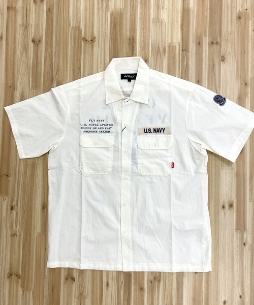 AVIREX(アヴィレックス)の「NAVAL WORK SHIRT 半袖(シャツ/ブラウス・メンズ・ホワイト/ベージュ/ネイビー・M/L/XXL/XL)」の6枚目の写真
