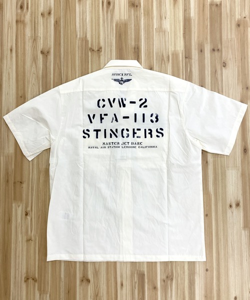AVIREX(アヴィレックス)の「NAVAL WORK SHIRT 半袖(シャツ/ブラウス・メンズ・ホワイト/ベージュ/ネイビー・M/L/XXL/XL)」の10枚目の写真