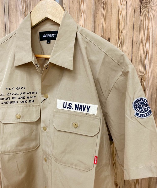 AVIREX(アヴィレックス)の「NAVAL WORK SHIRT 半袖(シャツ/ブラウス・メンズ・ホワイト/ベージュ/ネイビー・M/L/XXL/XL)」の13枚目の写真