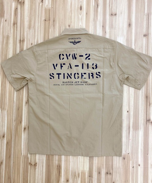 AVIREX(アヴィレックス)の「NAVAL WORK SHIRT 半袖(シャツ/ブラウス・メンズ・ホワイト/ベージュ/ネイビー・M/L/XXL/XL)」の15枚目の写真