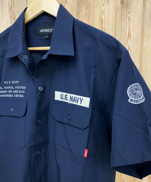 AVIREX(アヴィレックス)の「NAVAL WORK SHIRT 半袖(シャツ/ブラウス・メンズ・ホワイト/ベージュ/ネイビー・M/L/XXL/XL)」の17枚目の写真
