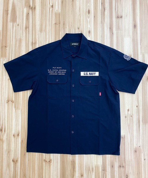 AVIREX(アヴィレックス)の「NAVAL WORK SHIRT 半袖(シャツ/ブラウス・メンズ・ホワイト/ベージュ/ネイビー・M/L/XXL/XL)」の18枚目の写真