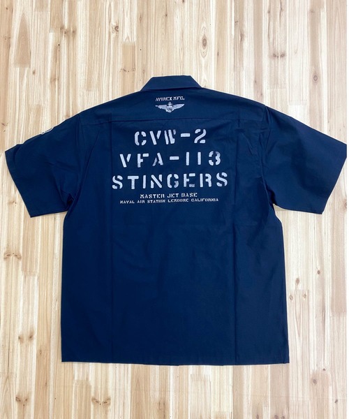 AVIREX(アヴィレックス)の「NAVAL WORK SHIRT 半袖(シャツ/ブラウス・メンズ・ホワイト/ベージュ/ネイビー・M/L/XXL/XL)」の19枚目の写真