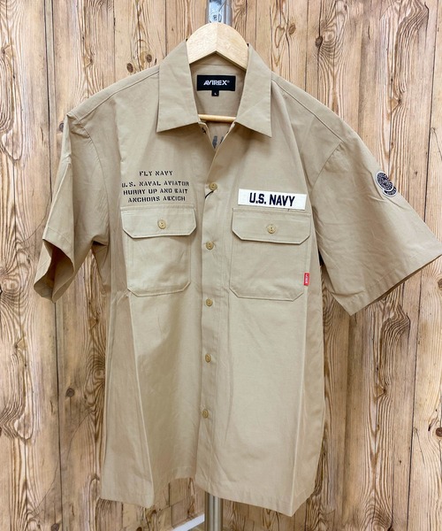 AVIREX(アヴィレックス)の「NAVAL WORK SHIRT 半袖(シャツ/ブラウス・メンズ・ホワイト/ベージュ/ネイビー・M/L/XXL/XL)」の12枚目の写真
