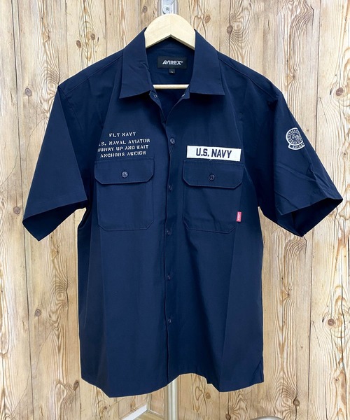AVIREX(アヴィレックス)の「NAVAL WORK SHIRT 半袖(シャツ/ブラウス・メンズ・ホワイト/ベージュ/ネイビー・M/L/XXL/XL)」の16枚目の写真