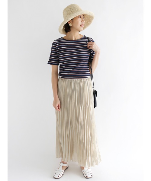 Lugnoncure（ルノンキュール）の「マルチボーダーリブトップス（Tシャツ/カットソー・レディース・オフホワイト/ネイビー/ブルー・ﾌﾘ-）」の13枚目の写真