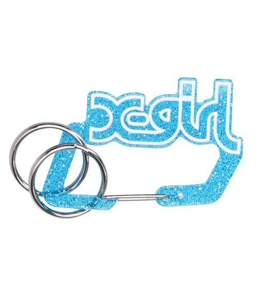 X-girl(エックスガール)の「MILLS LOGO CARABINER(キーホルダー・レディース・ライトブルー/シルバー/ブラック・ONE SIZE)」の1枚目の写真