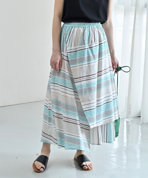 LUPILIEN（ルピリアン）の「Made in india 綿麻レーヨンスカート（スカート・レディース・チャコールグレー/オフホワイト・FREE）」の9枚目の写真