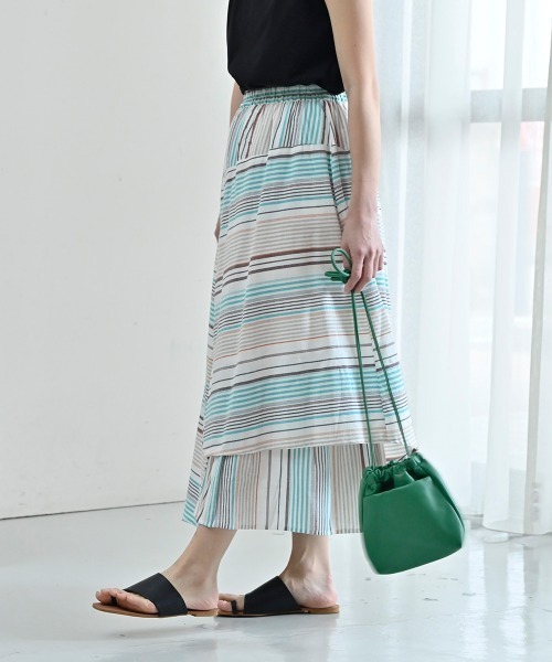 LUPILIEN（ルピリアン）の「Made in india 綿麻レーヨンスカート（スカート・レディース・チャコールグレー/オフホワイト・FREE）」の10枚目の写真