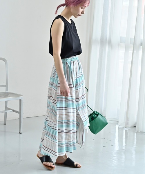 LUPILIEN（ルピリアン）の「Made in india 綿麻レーヨンスカート（スカート・レディース・チャコールグレー/オフホワイト・FREE）」の14枚目の写真