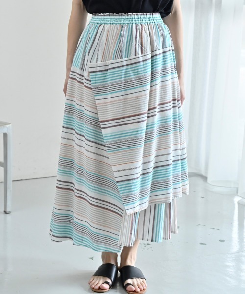 LUPILIEN（ルピリアン）の「Made in india 綿麻レーヨンスカート（スカート・レディース・チャコールグレー/オフホワイト・FREE）」の15枚目の写真