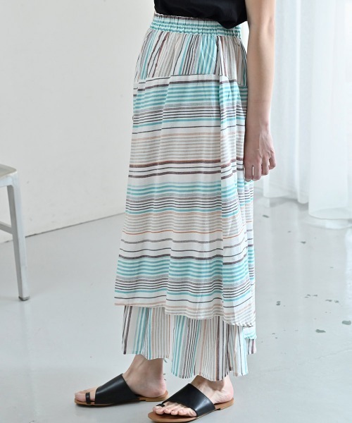 LUPILIEN（ルピリアン）の「Made in india 綿麻レーヨンスカート（スカート・レディース・チャコールグレー/オフホワイト・FREE）」の18枚目の写真