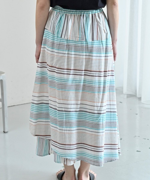 LUPILIEN（ルピリアン）の「Made in india 綿麻レーヨンスカート（スカート・レディース・チャコールグレー/オフホワイト・FREE）」の21枚目の写真