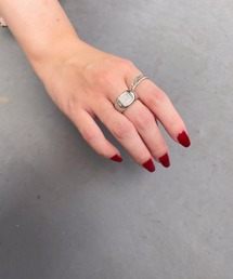 BROTHERHOOD | 【earyear】スクエアストーントップ ボリュームリング シルバー(リング)