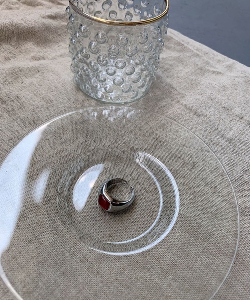 BROTHERHOOD（ブラザーフッド）の「【earyear】スクエアストーントップ ボリュームリング シルバー（リング・レディース・ブルー/クリア/レッド/ブラック/ホワイト/グレー/グリーン・FREE）」の17枚目の写真