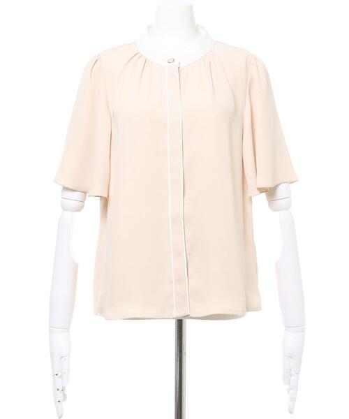 INGNI(イング)の「バイカラートロミ/フレア袖ブラウス(シャツ/ブラウス・レディース・ホワイト×ブラック/ブラック×ホワイト/ピンク系9/サックスブルー系・M)」の12枚目の写真