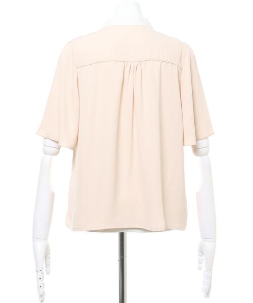 INGNI(イング)の「バイカラートロミ/フレア袖ブラウス(シャツ/ブラウス・レディース・ホワイト×ブラック/ブラック×ホワイト/ピンク系9/サックスブルー系・M)」の10枚目の写真