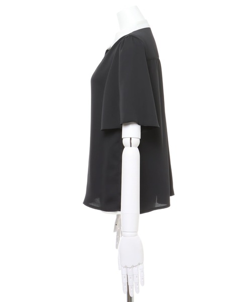 INGNI(イング)の「バイカラートロミ/フレア袖ブラウス(シャツ/ブラウス・レディース・ホワイト×ブラック/ブラック×ホワイト/ピンク系9/サックスブルー系・M)」の18枚目の写真