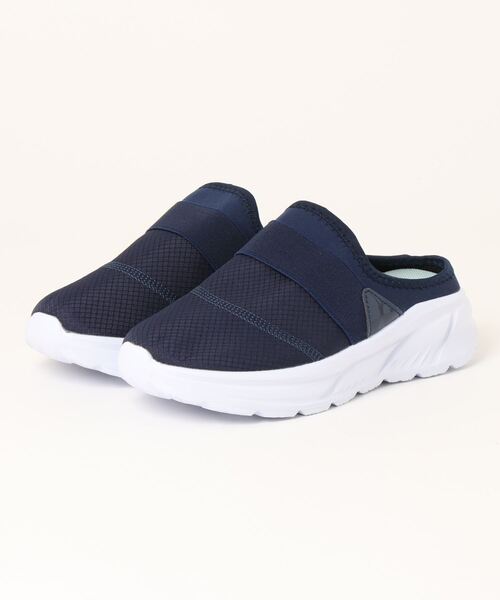 Santa Barbara Polo & Racquet Club（サンタ・バーバラ・ポロ & ラケット・クラブ）の「【SANTA BARBARA】サンタバーバラポロクラブ　2WAYスリッポンスニーカー　FKR-1120【軽量】（スニーカー・レディース・ブラック/ネイビー・24.5cm/24.0cm/23.5cm/23.0cm/22.5cm）」の2枚目の写真