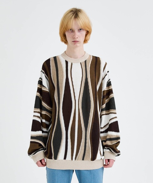 Children of the discordance(チルドレン オブ ザ ディスコ-ダンス)の「7G FEATHER STRIPE KNIT PULLOVER(ニット/セーター・メンズ・ベージュ/グレー・2/1/3)」の20枚目の写真