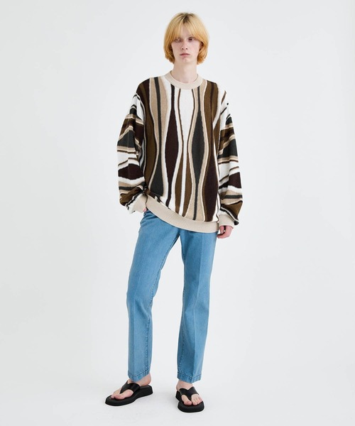 Children of the discordance(チルドレン オブ ザ ディスコ-ダンス)の「7G FEATHER STRIPE KNIT PULLOVER(ニット/セーター・メンズ・ベージュ/グレー・2/1/3)」の19枚目の写真