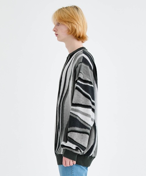 Children of the discordance(チルドレン オブ ザ ディスコ-ダンス)の「7G FEATHER STRIPE KNIT PULLOVER(ニット/セーター・メンズ・ベージュ/グレー・2/1/3)」の14枚目の写真