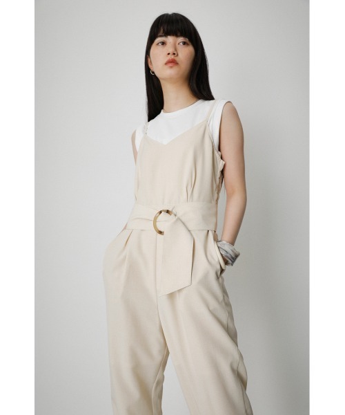 AZUL by moussy（アズールバイマウジー）の「WAIST BELT ROMPERS/ウエストベルトロンパース（つなぎ/オールインワン・レディース・ブラック/ライトベージュ/オレンジ系その他・MEDIUM/SMALL）」の3枚目の写真