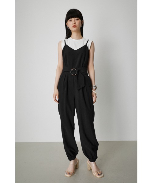 AZUL by moussy（アズールバイマウジー）の「WAIST BELT ROMPERS/ウエストベルトロンパース（つなぎ/オールインワン・レディース・ブラック/ライトベージュ/オレンジ系その他・MEDIUM/SMALL）」の8枚目の写真