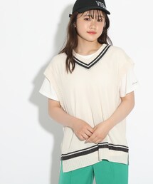 PINK-latte | 【セットアイテム】BIGニットべスト+Tシャツセット(その他トップス)