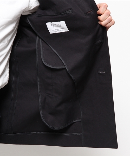 EDIFICE（エディフィス）の「◇ハイカウントギャバショートチェスター（チェスターコート・メンズ・ネイビー/ベージュ・50/44/48/46）」の16枚目の写真