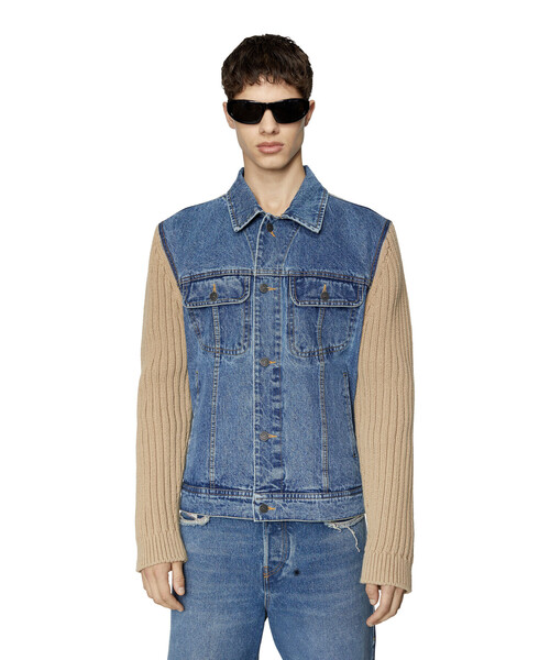 メンズ デニムジャケット コンビネーション
