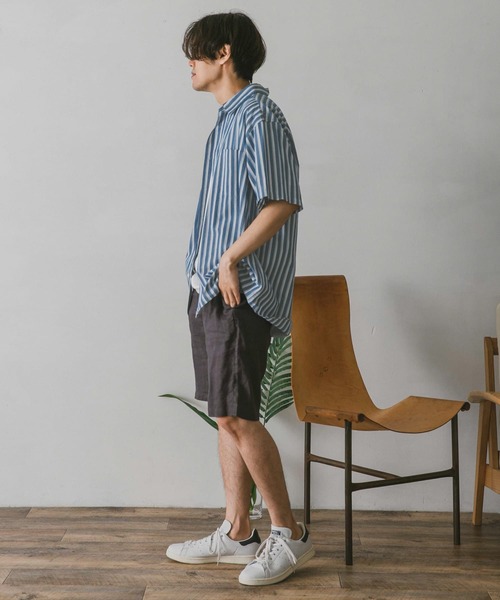 URBAN RESEARCH DOORS(アーバンリサーチドアーズ)の「ストライプレギュラーカラーショートスリーブシャツ(シャツ/ブラウス・メンズ・ブルー/グリーン系その他/ブルー系その他・MEDIUM/LARGE)」の15枚目の写真