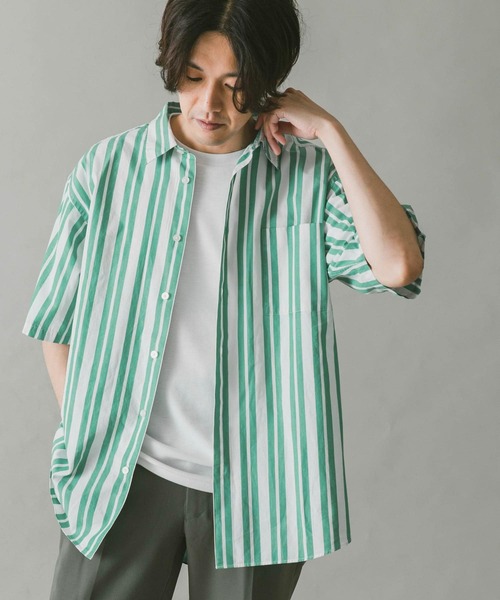 URBAN RESEARCH DOORS(アーバンリサーチドアーズ)の「ストライプレギュラーカラーショートスリーブシャツ(シャツ/ブラウス・メンズ・ブルー/グリーン系その他/ブルー系その他・MEDIUM/LARGE)」の16枚目の写真