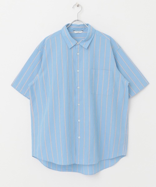 URBAN RESEARCH DOORS(アーバンリサーチドアーズ)の「ストライプレギュラーカラーショートスリーブシャツ(シャツ/ブラウス・メンズ・ブルー/グリーン系その他/ブルー系その他・MEDIUM/LARGE)」の20枚目の写真