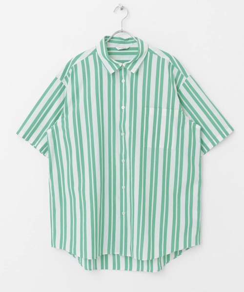 URBAN RESEARCH DOORS(アーバンリサーチドアーズ)の「ストライプレギュラーカラーショートスリーブシャツ(シャツ/ブラウス・メンズ・ブルー/グリーン系その他/ブルー系その他・MEDIUM/LARGE)」の8枚目の写真