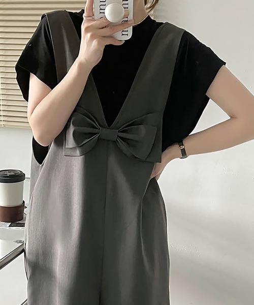 ツーピースセット リボンロンパース＆Tシャツ２点セット