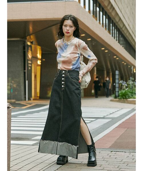 jouetie（ジュエティ）の「スクエアトゥショートブーツ（ブーツ・レディース・アイボリー/ブラック・M/L）」の4枚目の写真