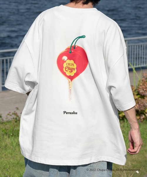 Perushu（ペルーシュ）の「Perushu×Chupa ChupsアソートTシャツ（Tシャツ/カットソー・メンズ・グリーン/ホワイト系その他2/ネイビー/ブラック/ホワイト系その他/チャコールグレー・MEDIUM/LARGE）」の2枚目の写真
