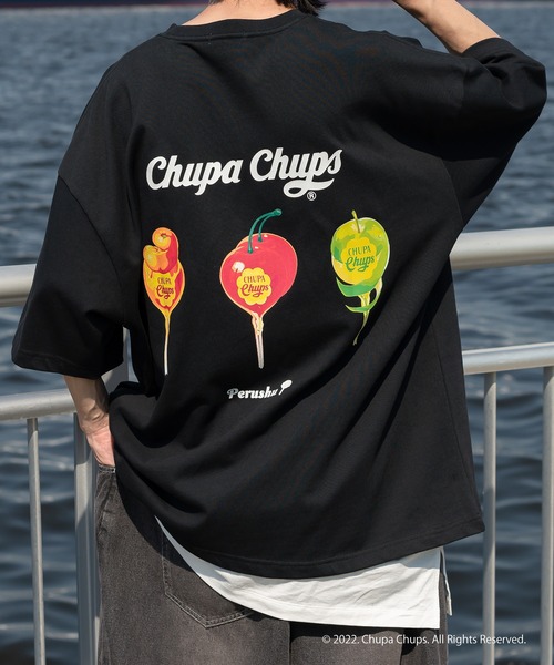 Perushu（ペルーシュ）の「Perushu×Chupa ChupsアソートTシャツ（Tシャツ/カットソー・メンズ・グリーン/ホワイト系その他2/ネイビー/ブラック/ホワイト系その他/チャコールグレー・MEDIUM/LARGE）」の4枚目の写真