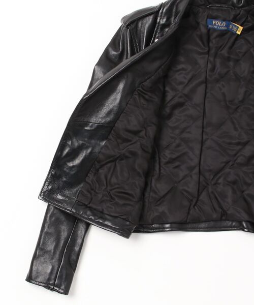 POLO RALPH LAUREN(ポロ ラルフ ローレン)の「ラムスキン モト ジャケット(ライダースジャケット・レディース・ブラック系1・S/M/XS)」の9枚目の写真