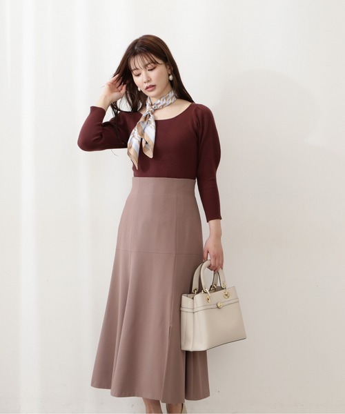 PROPORTION BODY DRESSING（プロポーションボディドレッシング）の「マーメイドスリットフレアスカート / 1212220809（スカート・レディース・ブラウン/ピンク/グリーン・SMALL/MEDIUM）」の2枚目の写真