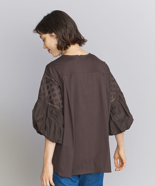 BEAUTY&amp;YOUTH カットワーク バルーンスリーブカットソーウォッシャブル BEAUTY&YOUTH UNITED ARROWS（ビューティーアンドユース