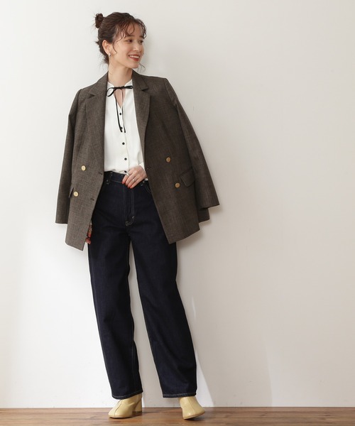 N.（N. Natural Beauty Basic）（エヌエヌナチュラルビューティーベーシック）の「【松井愛莉さん着用】◆リボンとろみブラウス（シャツ/ブラウス・レディース・オフホワイト/ドット/ベージュ/グリーン・MEDIUM）」の10枚目の写真